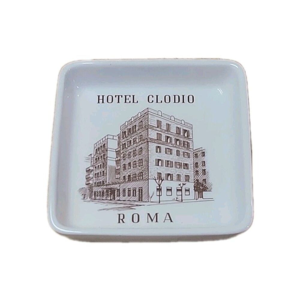 HOTEL CLODIO Roma ROME ITALY Ashtray Richard Ginori Vintage Ashtray White
